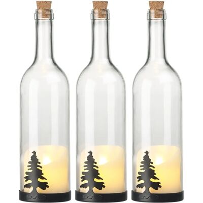 Lunartec - Bouteilles de Vin Decor - Sapin - Bougie LED - Publicité Lunartec - Bouteilles de Vin Decor - Sapin - Bougie LED - Publicité