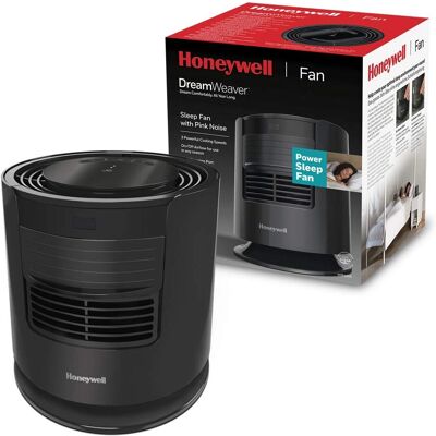 Przenośny wentylator Honeywell DreamWeaver HTF400E4 - Generator szumu różowego - Czarny Przenośny wentylator Honeywell DreamWeaver HTF400E4 - Generator szumu różowego - Czarny