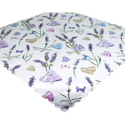 DELINDO LIFESTYLE - Lavendel + Herz - Weiß - Tablecloth DELINDO LIFESTYLE - Lavendel + Herz - Weiß - Tablecloth