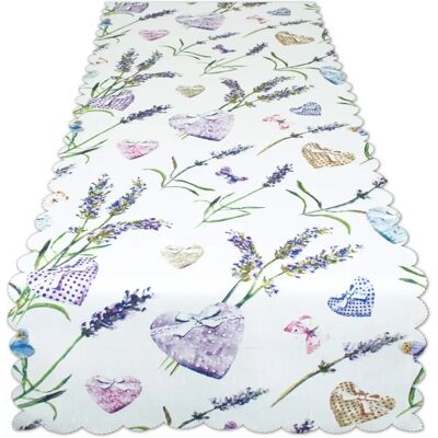 Delindo Lifestyle - Lavendel Herz - Weiß - 40x140 - Tischdecke Delindo Lifestyle - Lavendel Herz - Weiß - 40x140 - Tischdecke