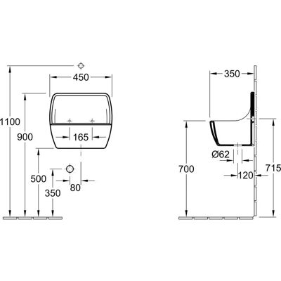 Lavoar dreptunghiular Villeroy & Boch O.novo - Alb Alpine - 450x350mm Lavoar dreptunghiular Villeroy & Boch O.novo - Alb Alpine - 450x350mm