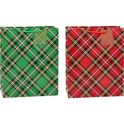 TSI Tartan Presentpåsar - 12 st, 26x32 cm, Elegant & Stabil TSI Tartan Presentpåsar - 12 st, 26x32 cm, Elegant & Stabil