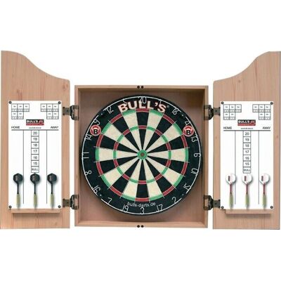Vedes - Bull's Klassisches Dartbrett mit Schrank, 2 Dart-Sets, Turniergröße Vedes - Bull's Klassisches Dartbrett mit Schrank, 2 Dart-Sets, Turniergröße