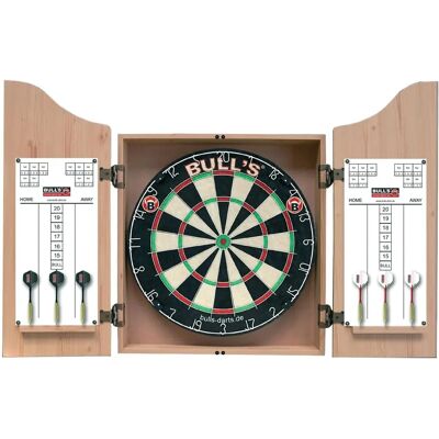 Vedes - Bull's Klassisches Dartbrett mit Schrank, 2 Dart-Sets, Turniergröße Vedes - Bull's Klassisches Dartbrett mit Schrank, 2 Dart-Sets, Turniergröße