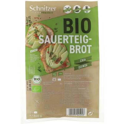 PAN ORGANICO SIN GLUTEN DE CHÍA Y QUINOA SCHNITZER - 500g PAN ORGANICO SIN GLUTEN DE CHÍA Y QUINOA SCHNITZER - 500g