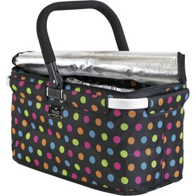 Cesta de compras Genius Falko - Térmica, Puntos multicolor, 25L Cesta de compras Genius Falko - Térmica, Puntos multicolor, 25L