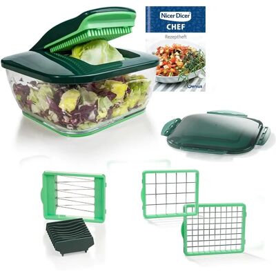 Genius Nicer Dicer Chef 9-teilig grüner Gemüseschneider Genius Nicer Dicer Chef 9-teilig grüner Gemüseschneider