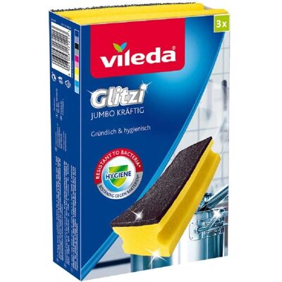 Vileda - Glitzi Jumbo - 3-pack - Antibac - Abrasive sponge Vileda - Glitzi Jumbo - 3-pack - Antibac - Abrasive sponge