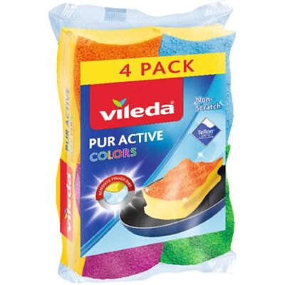 Vileda Reinigungsschwämme Colors - Hochwertige Oberflächen - 4er Pack Vileda Reinigungsschwämme Colors - Hochwertige Oberflächen - 4er Pack