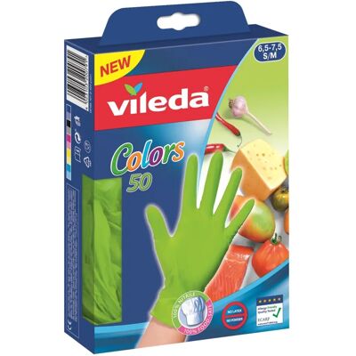 Vileda - Kleur Disposable Nitril Handschoenen S/M - Handschoenen Vileda - Kleur Disposable Nitril Handschoenen S/M - Handschoenen