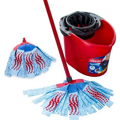 Vileda SuperMocio XL Microfiber Mop & Bucket Set - Cleaning Tool Vileda SuperMocio XL Microfiber Mop & Bucket Set - Cleaning Tool