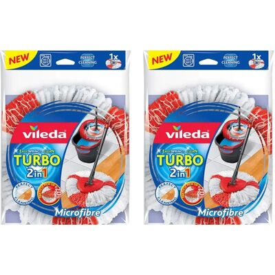 Vileda EasyWring and Clean Turbo 2-in-1 Microfibre Mop Refill Head - Red Vileda EasyWring and Clean Turbo 2-in-1 Microfibre Mop Refill Head - Red