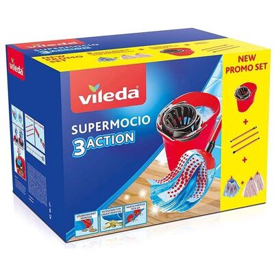 Vileda SuperMocio Mikrofiber Moppesystem - Röd & Svart Vileda SuperMocio Mikrofiber Moppesystem - Röd & Svart