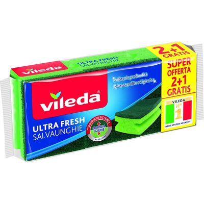 Spugna per pulizia Ultra Fresh Vileda - Confezione 2+1 Spugna per pulizia Ultra Fresh Vileda - Confezione 2+1