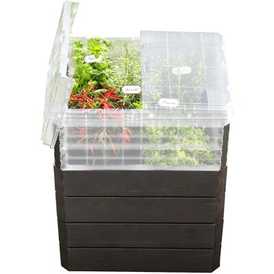 Garantia - Cama de Jardín con Invernadero - M85 TurboPlus - Ántracita Garantia - Cama de Jardín con Invernadero - M85 TurboPlus - Ántracita