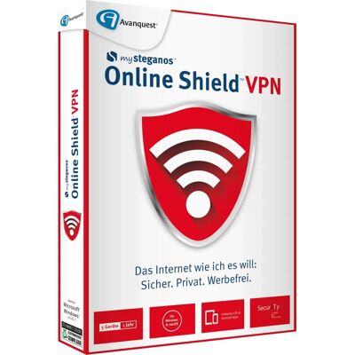Steganos Online Shield VPN 5 Geräte - VPN-Software Steganos Online Shield VPN 5 Geräte - VPN-Software
