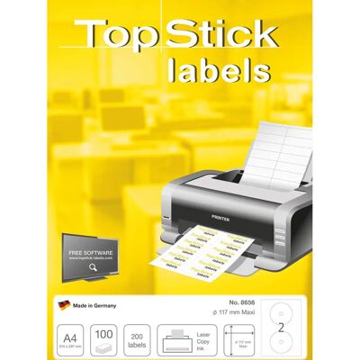 Top Stick CD-etiketter - 117mm - Vit Top Stick CD-etiketter - 117mm - Vit