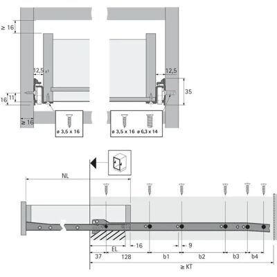 HETTICH Prolongation FR 402 avec Stop Control - Blanc - 600mm - Coulisses à galets - Publicité HETTICH Prolongation FR 402 avec Stop Control - Blanc - 600mm - Coulisses à galets - Publicité