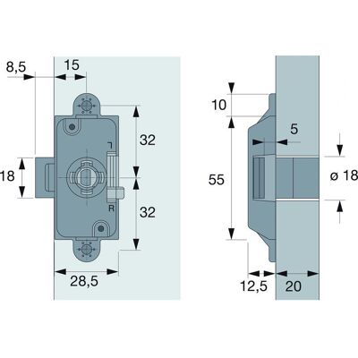 Hettich Z23 Zylinderschloss - Metall, Nickel, Einstellbar, 18mm Hettich Z23 Zylinderschloss - Metall, Nickel, Einstellbar, 18mm