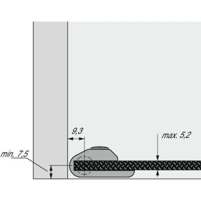 Cerniera HETTICH per porte in vetro - Nichel opaco - Superiore e inferiore - ET150 - Tipo di prodotto Cerniera HETTICH per porte in vetro - Nichel opaco - Superiore e inferiore - ET150 - Tipo di prodotto