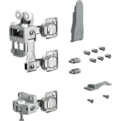 Hettich WingLine L Conjunto de accesorios para puertas plegables - 25 kg, gris, derecha Hettich WingLine L Conjunto de accesorios para puertas plegables - 25 kg, gris, derecha