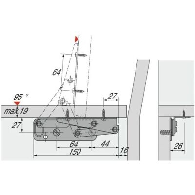 Hettich - Scharniere - Zinkstahl - 95° Öffnung - Modell 30864 Hettich - Scharniere - Zinkstahl - 95° Öffnung - Modell 30864
