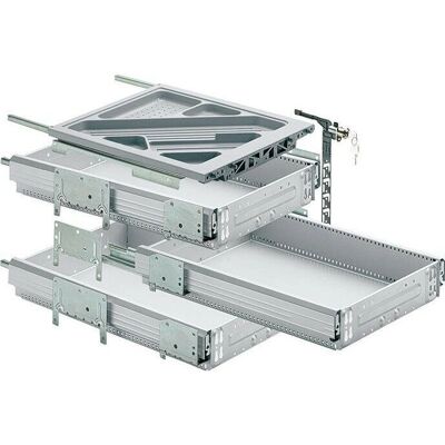 Hettich - Modello 41063 - Set di contenitori per ufficio con estrazione completa Hettich - Modello 41063 - Set di contenitori per ufficio con estrazione completa