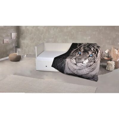 KINZLER Tiger Mikrofaser Fotodruck Bunt Wohndecke KINZLER Tiger Mikrofaser Fotodruck Bunt Wohndecke