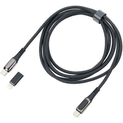 TROIKA CBL20/BK USB-Kabel - 2m - Schwarz - USB-C auf USB-C/Lightning - Hochgeschwindigkeit TROIKA CBL20/BK USB-Kabel - 2m - Schwarz - USB-C auf USB-C/Lightning - Hochgeschwindigkeit