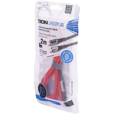 TROIKA - SPEEDY XL - 2 m - USB-C zu USB-C - USB-C Kabel TROIKA - SPEEDY XL - 2 m - USB-C zu USB-C - USB-C Kabel