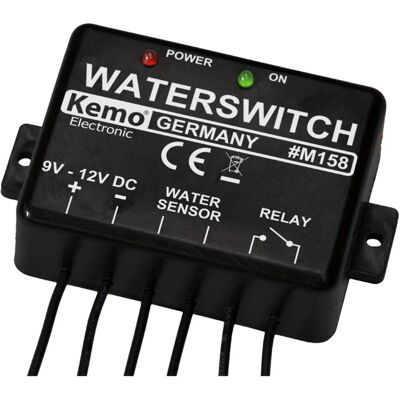 Capteur d'eau Kemo M158 - Interrupteur relais - 9-12V DC Capteur d'eau Kemo M158 - Interrupteur relais - 9-12V DC