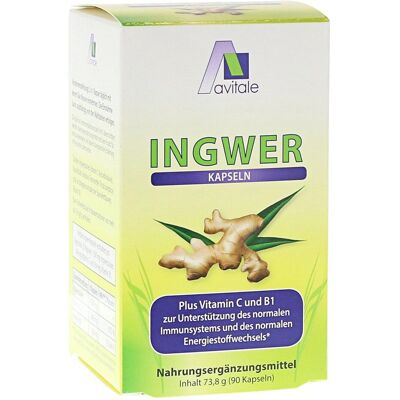 Avitale Ingwer 500 mg Kapseln + Vitamin B1+C - Nahrungsergänzungsmittel Avitale Ingwer 500 mg Kapseln + Vitamin B1+C - Nahrungsergänzungsmittel
