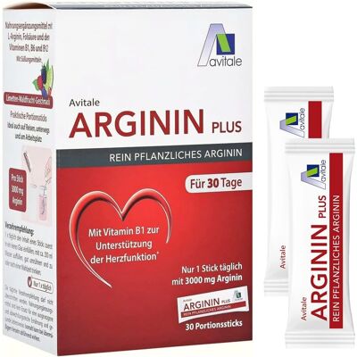 Avitale Arginin Plus Vitamin B1+B6+B12+Folsäure Sticks - Nahrungsergänzung Avitale Arginin Plus Vitamin B1+B6+B12+Folsäure Sticks - Nahrungsergänzung