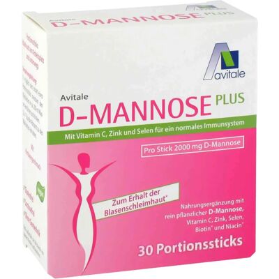 Avitale D-Mannose Plus 2000 mg mit Vitaminen & Mineralstoffen - Für Blasengesundheit Avitale D-Mannose Plus 2000 mg mit Vitaminen & Mineralstoffen - Für Blasengesundheit