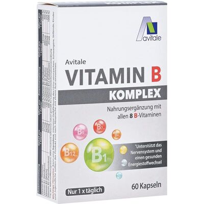 Avitale Vitamin B Komplex - Nervensystem & Energie - 60 Kapseln Avitale Vitamin B Komplex - Nervensystem & Energie - 60 Kapseln