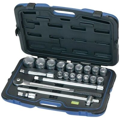 Set di bussole HEYTEC - 21 pezzi, Chiave a crick reversibile, 6 punte, 19-50mm Set di bussole HEYTEC - 21 pezzi, Chiave a crick reversibile, 6 punte, 19-50mm