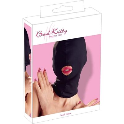 Bad Kitty Maschera Testa Nera con Apertura Bocca - Maschera per Testa Bad Kitty Maschera Testa Nera con Apertura Bocca - Maschera per Testa