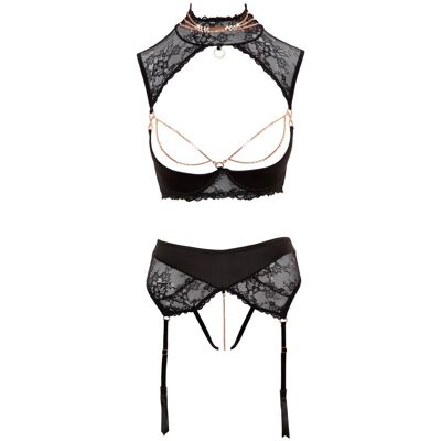 Abierta Fina Lingerie Setti - Avoimet kupit, Musta, 85B/L Abierta Fina Lingerie Setti - Avoimet kupit, Musta, 85B/L