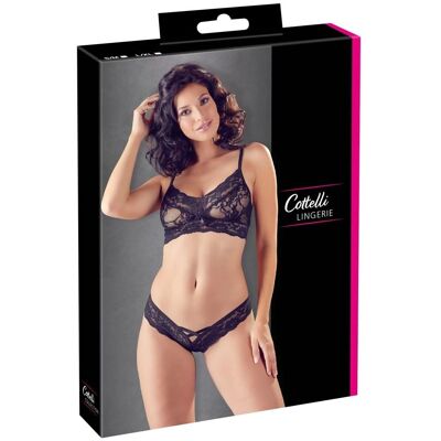 Completo Intimo in Pizzo Nero Cottelli Collection - S/M - Reggiseno e Perizoma Completo Intimo in Pizzo Nero Cottelli Collection - S/M - Reggiseno e Perizoma