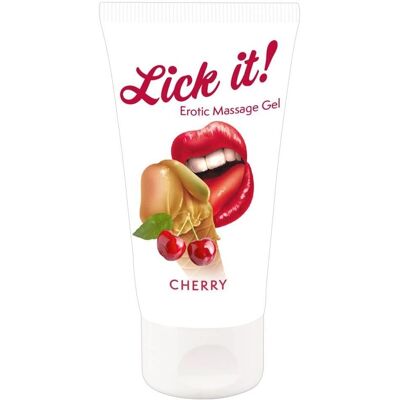 Lick it! Veganskt massagegel med körsbärsdoft - Helkropp, 50ml Lick it! Veganskt massagegel med körsbärsdoft - Helkropp, 50ml