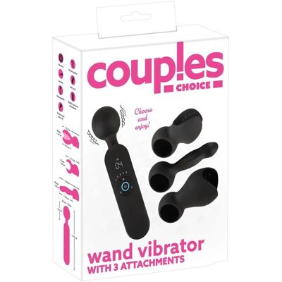 Set de Vibradores Couples Choice - Negro con 3 accesorios Set de Vibradores Couples Choice - Negro con 3 accesorios