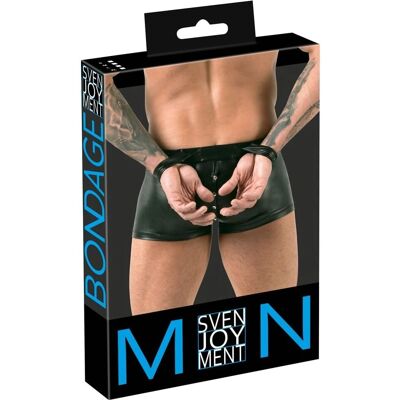 Boxers noirs effet mouillé XL avec menottes et clous - Svenjoyment Boxers noirs effet mouillé XL avec menottes et clous - Svenjoyment