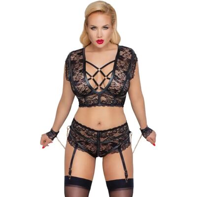 Ensemble dentelle Cottelli Collection - Noir - 4XL Ensemble dentelle Cottelli Collection - Noir - 4XL