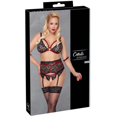 Ensemble Lingerie BDSM Dentelle Rouge & Noir - GT Ensemble Lingerie BDSM Dentelle Rouge & Noir - GT