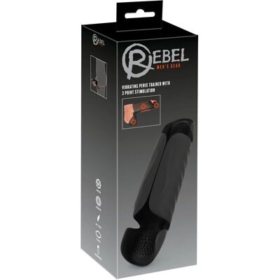 Rebel Masturbator - Penis Trainer mit 3-Punkt-Stimulation - Schwarz Rebel Masturbator - Penis Trainer mit 3-Punkt-Stimulation - Schwarz