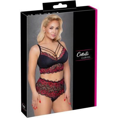 Ensemble Dentelle Noire et Rouge 4XL Cottelli Collection Ensemble Dentelle Noire et Rouge 4XL Cottelli Collection