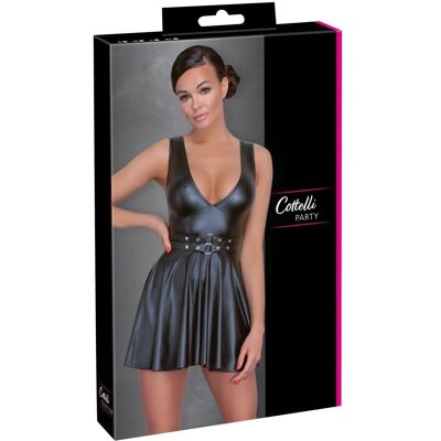 Cottelli Collection Zwart uitlopende jurk met ringen - Jurk Cottelli Collection Zwart uitlopende jurk met ringen - Jurk