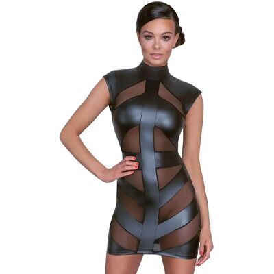 Robe Transparente avec Motif Effet Cuir Noire - M Robe Transparente avec Motif Effet Cuir Noire - M