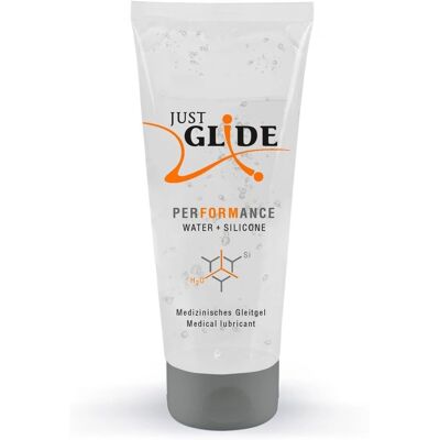 Just Glide Performance Wasser + Silikon-Gleitmittel – 20 ml, 200 ml Just Glide Performance Wasser + Silikon-Gleitmittel – 20 ml, 200 ml