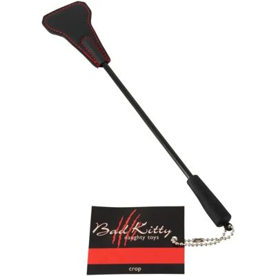 Bad Kitty Mini Crop - 25 cm, Aspetto Pelle / Pelliccia Finta, Cuciture Rosse, Vende e si Capovolge, Mini Crop Classico Bad Kitty Mini Crop - 25 cm, Aspetto Pelle / Pelliccia Finta, Cuciture Rosse, Vende e si Capovolge, Mini Crop Classico